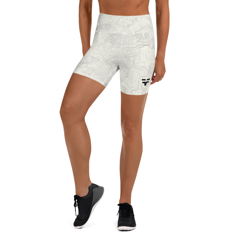 Topography High Waisted Shorts - w/White Stitch
