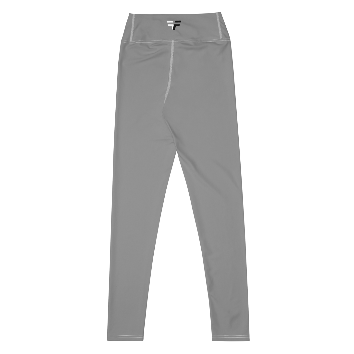 FightingFit - High Waisted Leggings - DuoColour Logo - Grey w/White Stitching