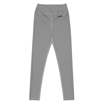 FightingFit - High Waisted Leggings - DuoColour Logo - Grey w/White Stitching