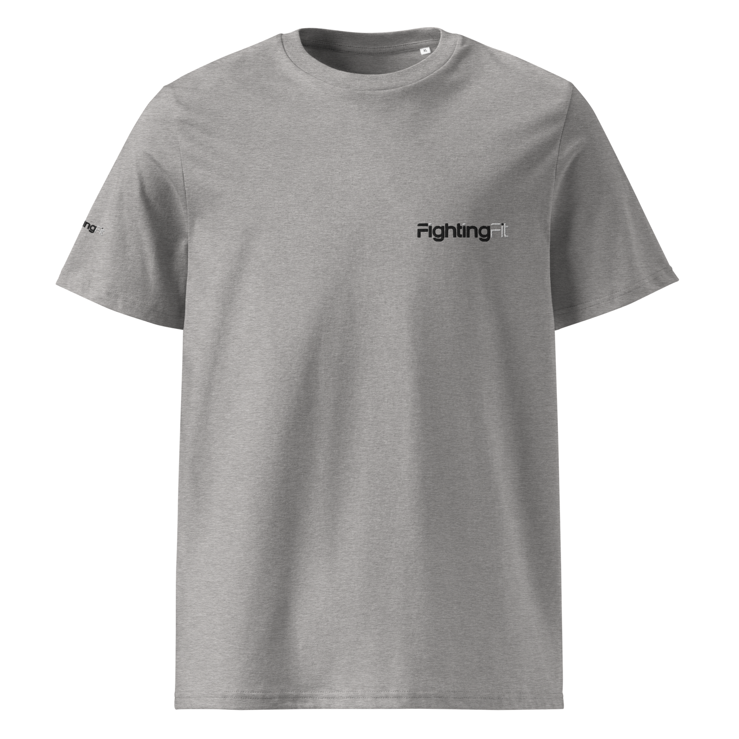 FightingFit - Unisex Organic T-Shirt - Embroidery - Grey